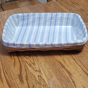 Longaberger Blue and White Striped Bread Basket Liner